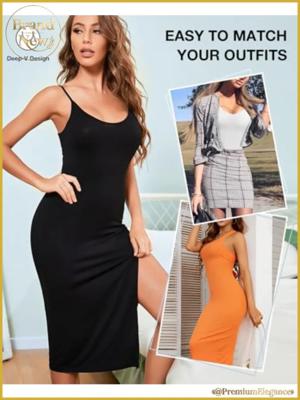 Tummy Control Full Slip Shapewear for Women Under Dress Anti-Slip Strapless